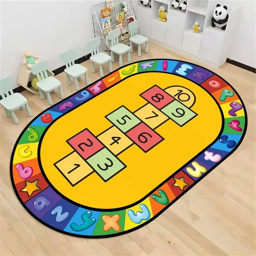Miniatura 17 de Alfombras de área para niños, 3 x 4 pies, educativas y divertidas con alfabeto ABC, alfombra de aprendizaje temprano para actividades