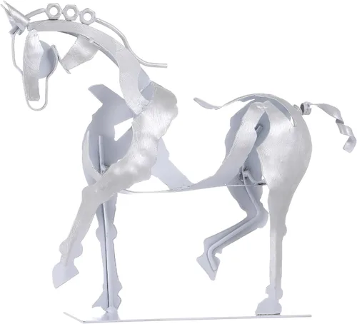 Miniatura 2 de SunBlogs Art Estatua de caballo hecha a mano, decoración rústica única para oficina y hogar, escultura de metal 100% pintada a mano, regalo perfecto