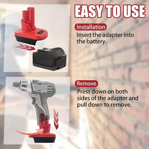 Miniatura 3 de para M18 a para adaptador de batería M12, para convertidor Milwaukee de 18 V a 12 V, convertidor para batería Milwaukee de 18 V a herramientas