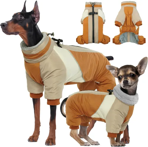 Kuoser - Abrigo completo para perro - Abrigo cálido de invierno con chaqueta reflectante y arnés incorporado para perros pequeños - Adecuado para