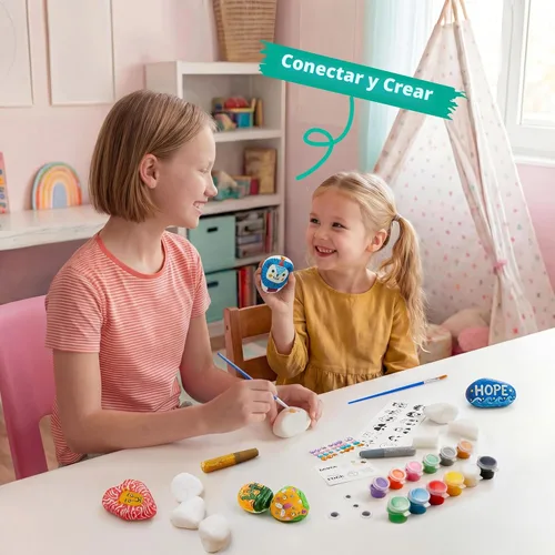 Miniatura 5 de Kit de pintura de roca: kit de roca que brilla en la oscuridad, artes y manualidades para niños de 6 a 12 años, suministros de arte, kits de pintura