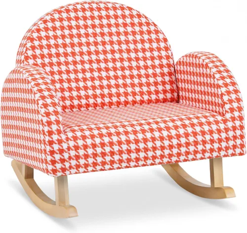 Miniatura 11 de Sofá Infantil INFANS, Silla Balancín para Niños Pequeños con Estructura de Madera Sólida, Diseño Antivuelco, Tela de Felpa, Sillón para Niños