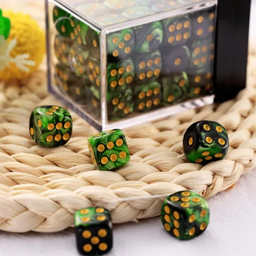 Miniatura 6 de 36 piezas de paquete de dados MINI de 12 mm de 6 caras, juego de dados D6 de dos colores, dados estándar de 6 caras para Yahtzee, Bunco o enseñanza