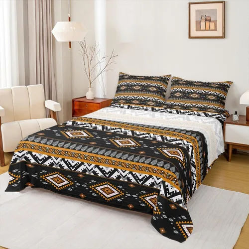 Miniatura 27 de Erosebridal Southwestern - Juego de ropa de cama tamaño individual, diseño étnico étnico geométrico, bohemio, azteca, para niños, adolescentes
