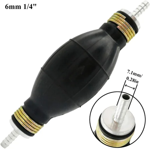 Miniatura 4 de 6mm 1/4" Bomba de cebado manual Bombilla de goma para transferencia de combustible tipo de foco de vacío para accesorios de barco marino Bomba
