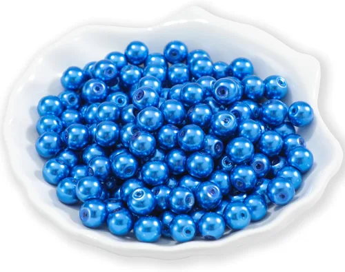 Miniatura 23 de 200 piezas de cuentas de perlas de cristal falsas redondas checas pequeñas con lustre satinado, cuentas separadoras sueltas a granel con agujeros