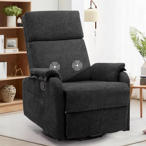 Miniatura 11 de Sillas reclinables Korser, Silla reclinable giratoria para adultos, Silla mecedora Glider, Silla reclinable pequeña para guardería para sala de Beige