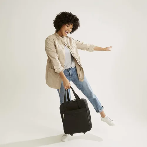 Miniatura 7 de Vera Bradley Bolsa de trabajo con ruedas Softside para mujer, Paisley Botáni