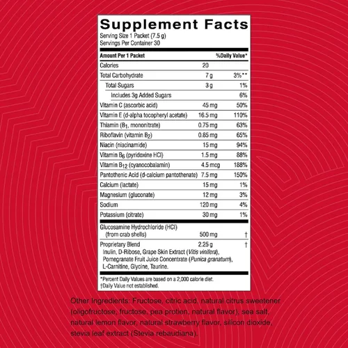 Miniatura 3 de Nature's Sunshine Solstic Revive, 30 paquetes Bebida de recuperación después del entrenamiento con vitamina C, vitamina E y calcio para apoyar