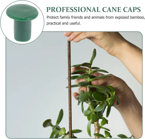 Miniatura 5 de Happyyami 36 tapas de caña de jardín, protectores de plástico flexibles para varillas de soporte de plantas, previenen lesiones y daños, 1.18 x 1.18