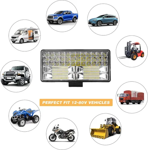 Miniatura 7 de HUSUKU Luz de trabajo LED para camioneta, de 9 pulgadas, 12-80V, 84 LED, 32000 lm, 250 W, combo de haz puntual y de inundación, luz LED impermeable