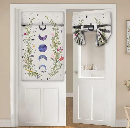 Miniatura 51 de Cortinas de puerta negras y rojas para ventanas de puerta, estampado de leopardo y cebra, cortinas de ventana para puerta de vidrio francesa