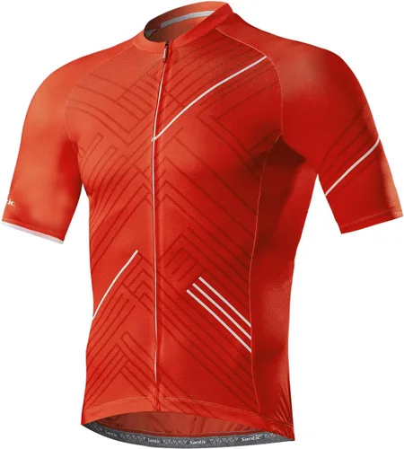 Miniatura 6 de Santic Camiseta de ciclismo para hombre, manga corta, camisas de ciclismo de montaña, chaqueta de bicicleta con bolsillos