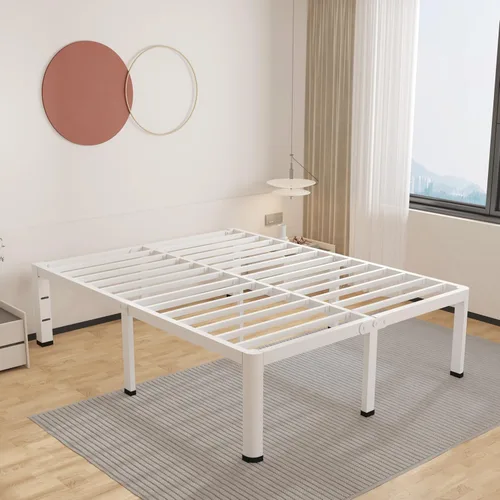 Miniatura 15 de ROIL Marcos de cama de 14 pulgadas con cabecera, tamaño individual XL, con agujeros para cabecero y patas de esquinas redondas, con sujetadores
