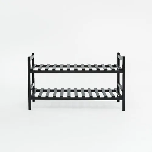Miniatura 6 de PJ Wood Organizador apilable de madera para almacenamiento de armarios, estantes de entrada, armario escalonado para zapatos, capacidad de 6 pares