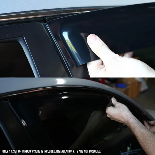 Miniatura 6 de DNA MOTORING WVS-T2-0138 Deflector de ventana de ventilación deflector de lluvia/sol (4 piezas, humo oscuro), 1 paquete