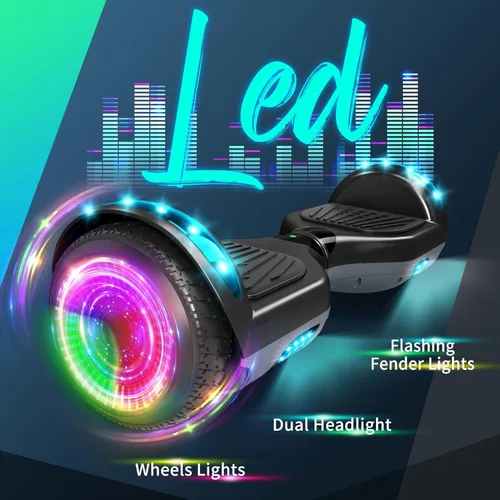 Miniatura 2 de SISIGAD Scooter, 6.5" Flash Wheels & Corlorful LED Lights, All for Girls Boys Kids Ages 6+ J-Gris Negro