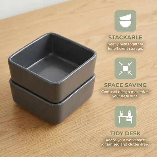 Miniatura 8 de Organizador de clips de papel de cerámica, dispensador cuadrado para escritorio, soporte de clip de carpeta y soporte para pasador Bobby, regalo