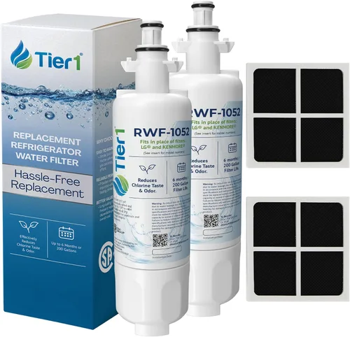 Tier1 RWF1052 ADQ36006101 Combo de filtro de agua y aire para refrigerador | Reemplazo para filtro de refrigerador LG LT700P y Kenmore 9690 –