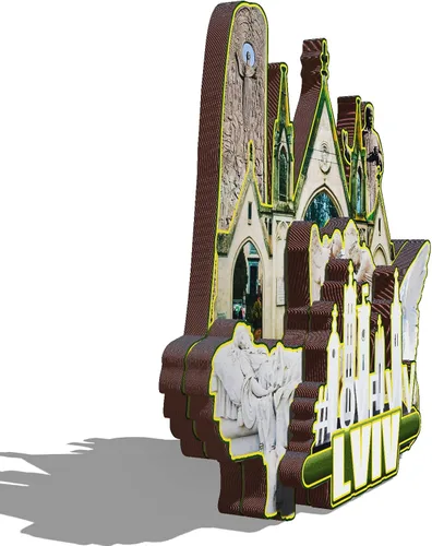 Miniatura 2 de Imán de madera de Lviv Ucrania 3D para nevera, recuerdos coleccionables, decoración hecha a mano, artesanías, 4