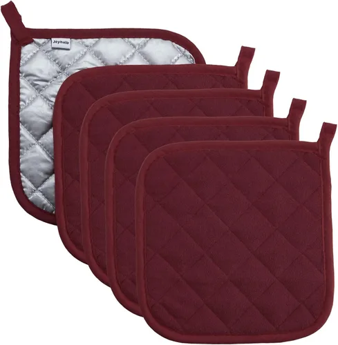 Miniatura 8 de Soporte para ollas de algodón, lavable a máquina, resistente al calor, soporte para ollas, almohadillas calientes, salvamanteles para cocinar y Negro