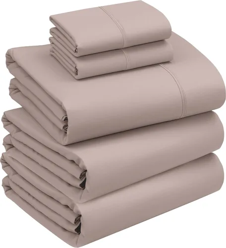 Miniatura 57 de RUVANTI Juego de sábanas divididas tamaño King de 100 % algodón para cama ajustable, 5 piezas, ropa de cama de tejido de percal suave y Guisante