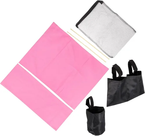 Miniatura 7 de PATIKIL Juego de accesorios para sillas de director, juego 5 en 1 para silla de maquillaje, kit de repuesto de lona y bolsas de almacenamiento Negro
