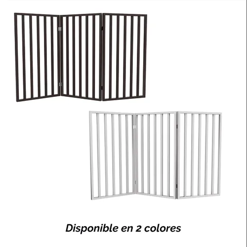 Miniatura 5 de Puerta para Mascotas de Interior - Puerta Plegable de 3 Paneles para Perros para Escaleras o Entradas - Cerca Independiente para Mascotas de 54x32