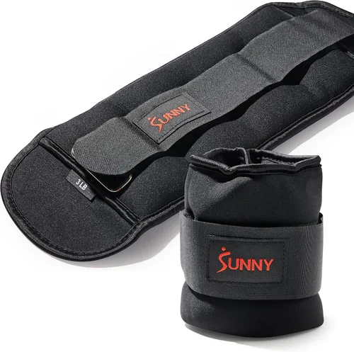 Miniatura 8 de Sunny Health & Fitness Pesas de tobillo (par) – 1,2,3,4,5 libras, opciones ajustables, resistentes al sudor, correa segura para fitness, caminar