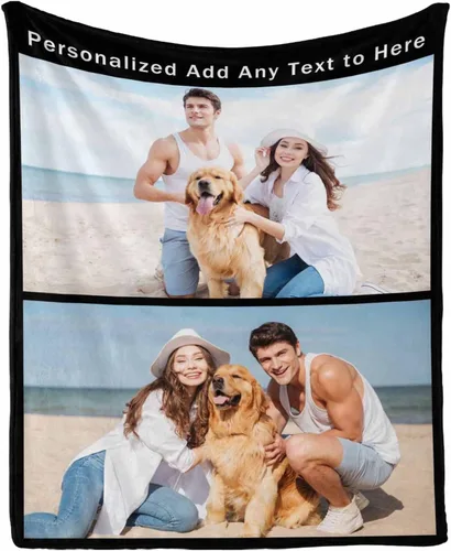 Miniatura 26 de Manta personalizada con tus fotos favoritas, manta personalizada con mis propias imágenes para familia, mamá, papá, hija, hijo, perro, hermanas