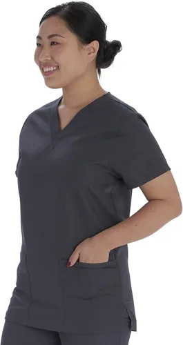 Miniatura 5 de Vital Threads Conjunto de uniformes médicos para hombres y mujeres con cuello en V y pantalón con cordón VT501C
