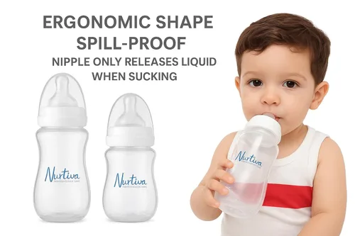 Miniatura 6 de Juego de biberones para recién nacidos amamantados, paquete de 2 (8.1 fl oz + 10.1 fl oz), biberones anticólicos de silicona suave, cierre natural