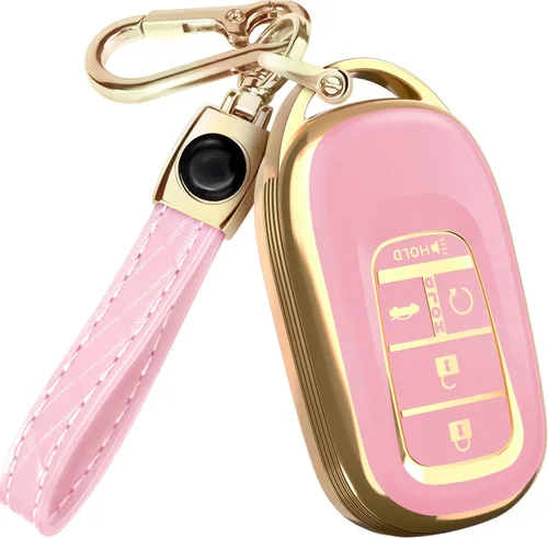 Miniatura 35 de Lucrum Compatible con funda para llavero Honda y llavero de cuero - Estuche de llavero de TPU para Accord Civic CR-V HR-V Pilot Ridgeline SE LX