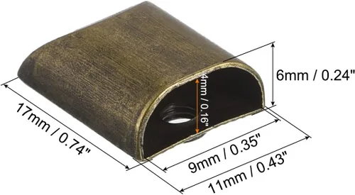 Miniatura 2 de uxcell 30 tapones de metal con cremallera, extremos rectangulares de repuesto con tornillo para manualidades, bolsa, equipaje, bronce oscuro