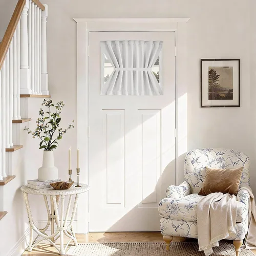 Miniatura 10 de Vatge - Cortinas autoadhesivas para puerta francesa, tratamiento de ventana con filtro de luz sin varillas ni perforaciones para puertas de cristal