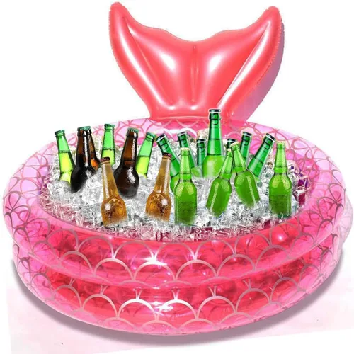 Miniatura 5 de Piscina inflable de sirena para patio trasero, piscina redonda de jardín para niños, piscina infantil para interiores y exteriores, piscina