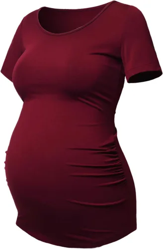 Miniatura 198 de GINKANA Blusas de maternidad de manga corta, diseño floral, fruncido, casual, para mamá, para embarazo