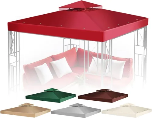 Miniatura 10 de Flexzion Cubierta de repuesto para toldo de 8 x 8 pies (7.9 ft x 7.9 ft), cubierta superior de doble nivel con protección UV30+, resistente a