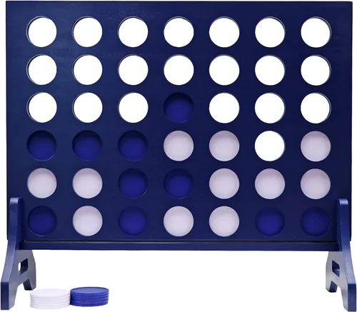 Miniatura 93 de Tailgating Pros Cuatro en una fila gigante azul marino premium con funda de transporte – Juego de patio al aire libre de gran tamaño – ¡Muchos