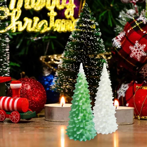 Miniatura 5 de Molde de vela de árbol de Navidad de gran tamaño para hacer velas, molde de silicona de Navidad 3D para fundición de resina DIY yeso arcilla