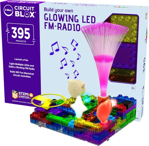 Miniatura 8 de E-Blox Kit de circuito STEM de bloques de construcción, 59 proyectos, construye tu propio espectáculo de luces de lanzamiento de ventiladores