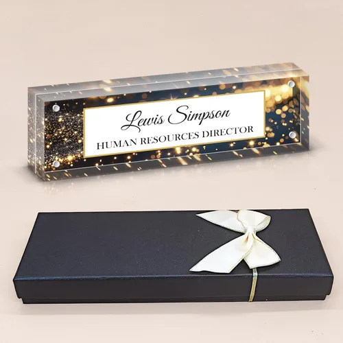 Miniatura 23 de Placa de Nombre para Escritorio, Placa de Nombre con Patrón de Doble Cara para Escritorio, Decoración de Escritorio de Oficina Personalizada
