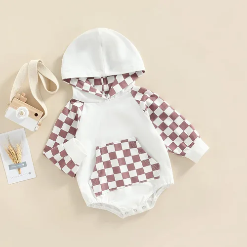 Miniatura 5 de Ropa de otoño con capucha para bebé y niña, sudadera con capucha y bloque de color, conjunto de manga larga