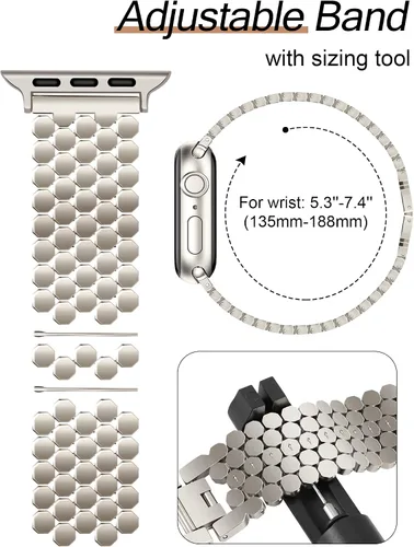 Miniatura 5 de JR.DM Starlight - Correas de repuesto para mujer compatibles con Apple Watch de 1.654 pulgadas (S3/2/1) 1.732 pulgadas, 1.772 pulgadas, 1.772 E
