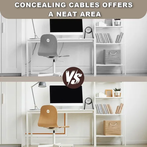 Miniatura 6 de Cable de silicona de 39 pulgadas para ocultar la pared (1/4 pulgadas de diámetro), organizador de cables, kit de conducto para cables, organizador