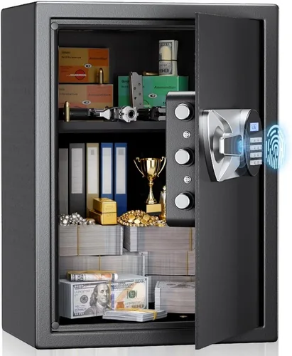 Miniatura 11 de BlackSmith Caja de Seguridad para el Hogar 1.2 Pies Cúbicos Caja de Seguridad Biométrica para Pistolas con Acceso Rápido a Huellas Dactilares, Caja