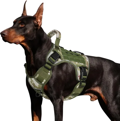 Miniatura 8 de WINGOIN - Arnés táctico púrpura para perros medianos, arnés resistente sin tirones con asa, chaleco militar K9 reflectante ajustable para mascotas