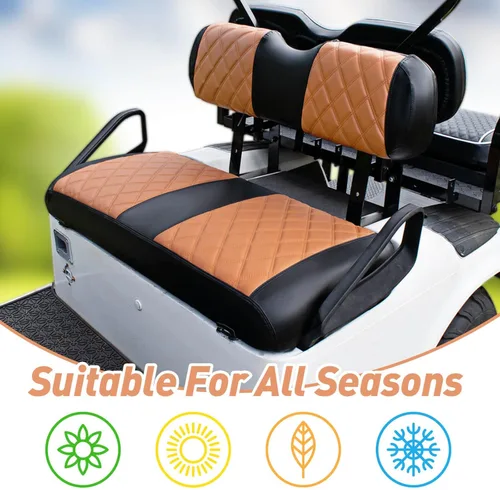 Miniatura 4 de NOKINS Kit de Fundas de Asiento de Diamante para Carrito de Golf, Compatible con EZGO TXT 1994-2013/EZGO RXV Almohada de Asiento Delantero Estándar