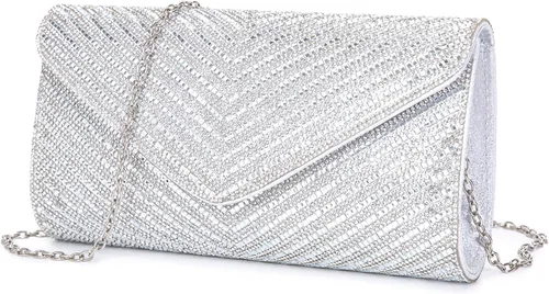 Miniatura 14 de Bolsos de noche para mujer, sobre de embrague, bolsos cruzados para mujer, bolsa de boda con diamantes de imitación, bolsa de hombro para mujer