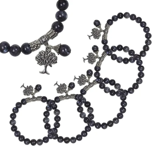 Miniatura 3 de EDEN'S CALL Pulsera de cuentas de cristal de 0.315 in con dije de árbol de la vida para mujeres y hombres